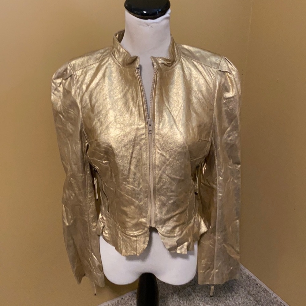 Juicy Couture Gold Leather Jacket